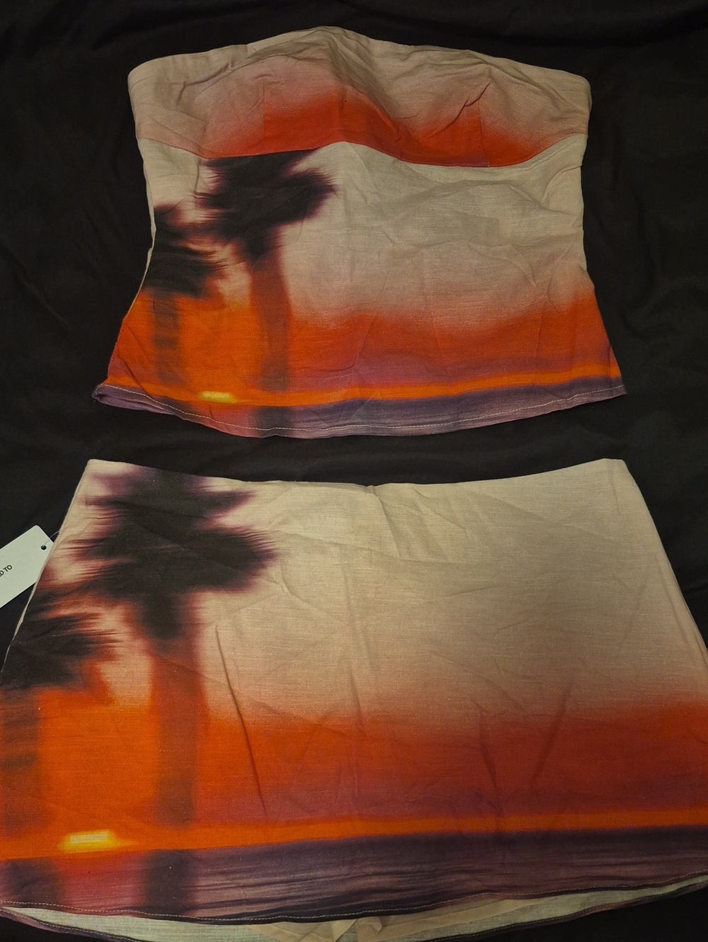 Princess Polly Orange & Purple Sunset Two-Piece Mini Skirt Set